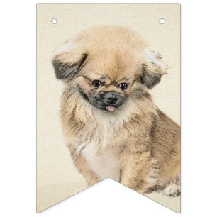 Pekingese Malerei - Niedliche Original Hunde Kunst Wimpelkette