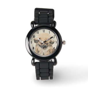 Pekingese-Malerei - Süße originale Hundekunst Armbanduhr
