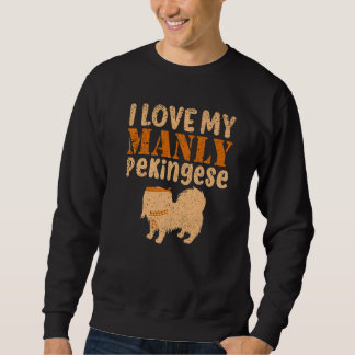 Pekingese Manly Canine Pet Boy Hund Gender Reveal Sweatshirt