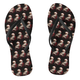 Pekingese mit Weihnachtsmann Festive Weihnachten Flip Flops