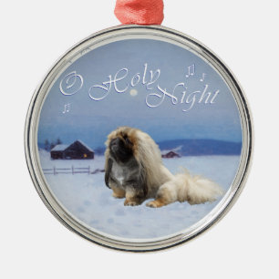 Pekingese O Heilige Nacht Ornament Aus Metall