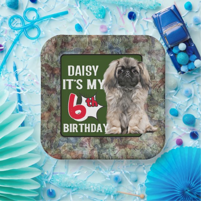 Pekingese Personalisierte 6. Geburtstagsparty Pappteller (Party)