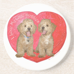 Pekingese / Poodle-Mischling Valentinstag Untersetzer