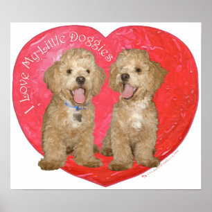 Pekingese/Poodle Mix Valentinstag Poster