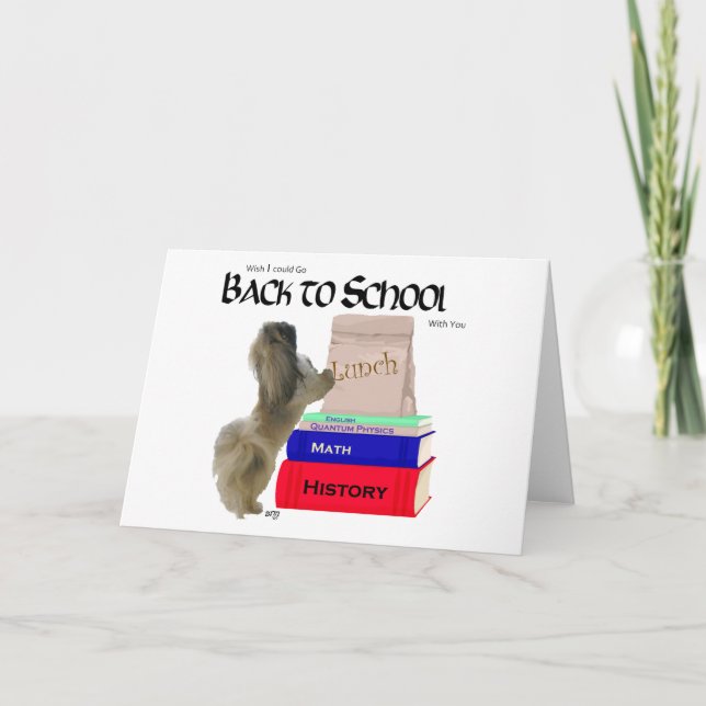 Pekingese Retour à l'école Carte de voeux (Devant)