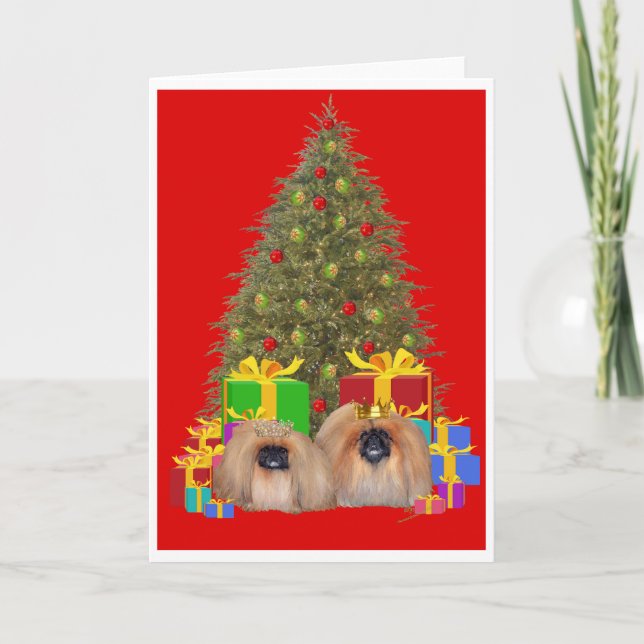 Pekingese Royalty Celebrate Feiertagskarte (Vorderseite)