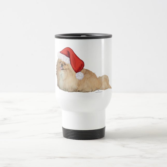 Pekingese Santa Claus Reisebecher (Mittel)