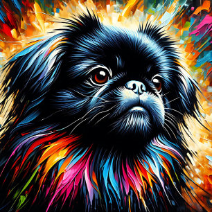 Pekingese Schwarz Acrylic Print Farblich Lebha