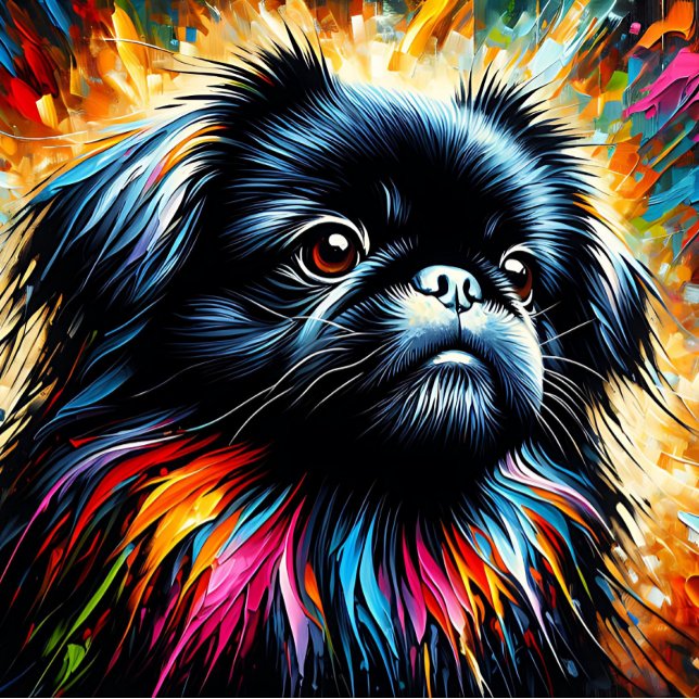 Pekingese Schwarz Acrylic Print | Farblich | Lebha (Von Creator hochgeladen)