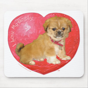Pekingese / Shih Tzu Mix Valentinstag Mousepad