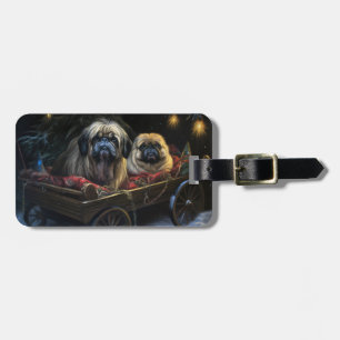 Pekingese Snowy Sleigh Weihnachtsdekor Gepäckanhänger