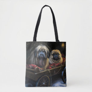 Pekingese Snowy Sleigh Weihnachtsdekor Tasche