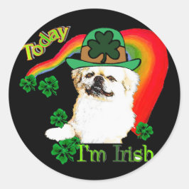 Pekingese St. Patrick's Day Runder Aufkleber