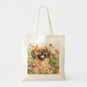 Pekingese-Tasche – Aquarell-Kunst Tragetasche