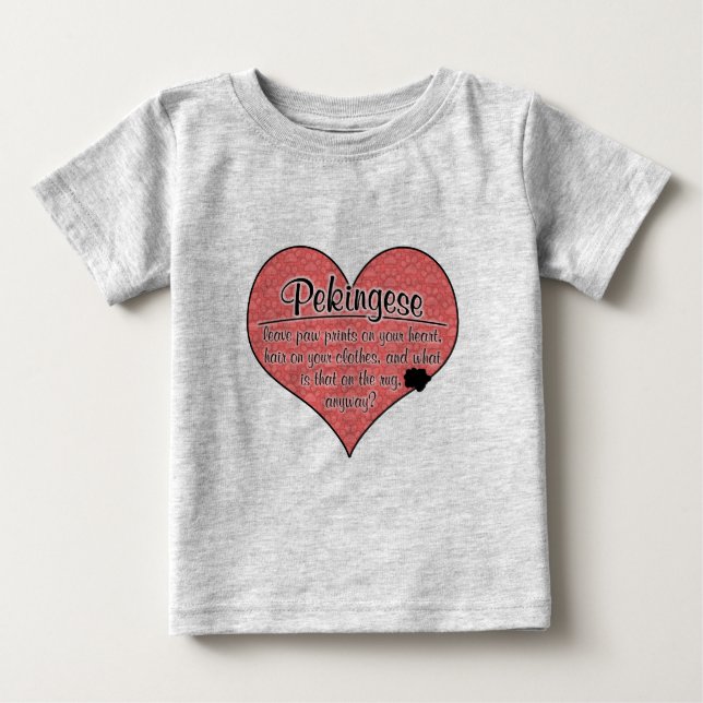 Pekingese Tatze druckt Hunde Humor Baby T-shirt (Vorderseite)