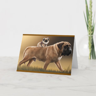 Pekingese- und Bullmastiff-Karte Karte