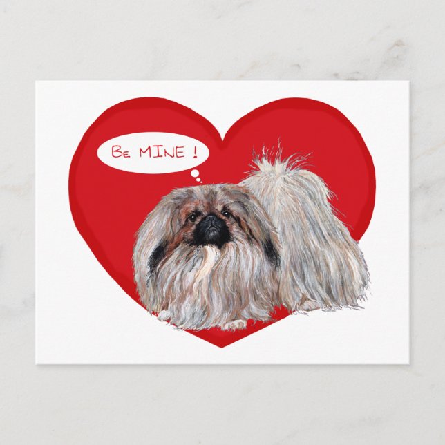 Pekingese Valentine Feiertagspostkarte (Vorderseite)
