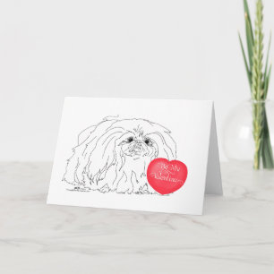Pekingese Valentinstag Feiertagskarte