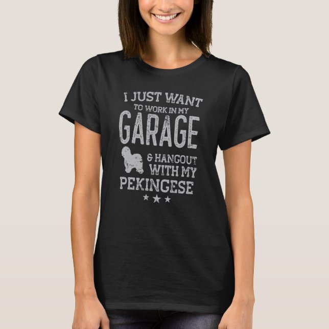 Pekingese Vater Garage Hangout Männer T-Shirt (Vorderseite)