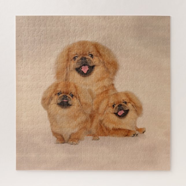 Pekingese verfolgt Collage (Vertikal)
