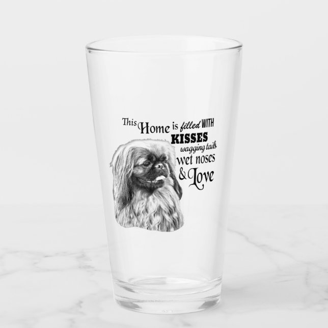Pekingese Wagging Schwanz Hund Zitat Glas (Vorderseite)