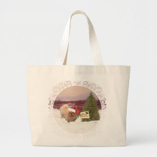 Pekingese Weihnachten Jumbo Stoffbeutel