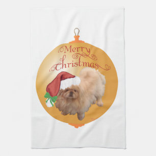 Pekingese Weihnachtsdekoration Küchentuch