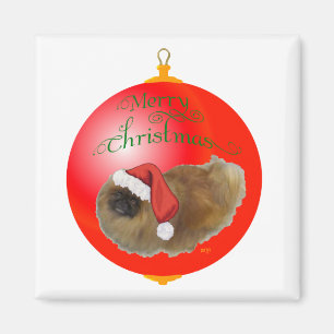 Pekingese Weihnachtsdekoration Magnet