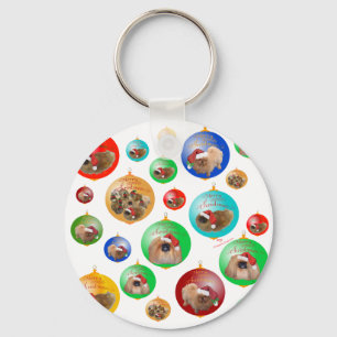 Pekingese Weihnachtsdekorationen Schlüsselanhänger