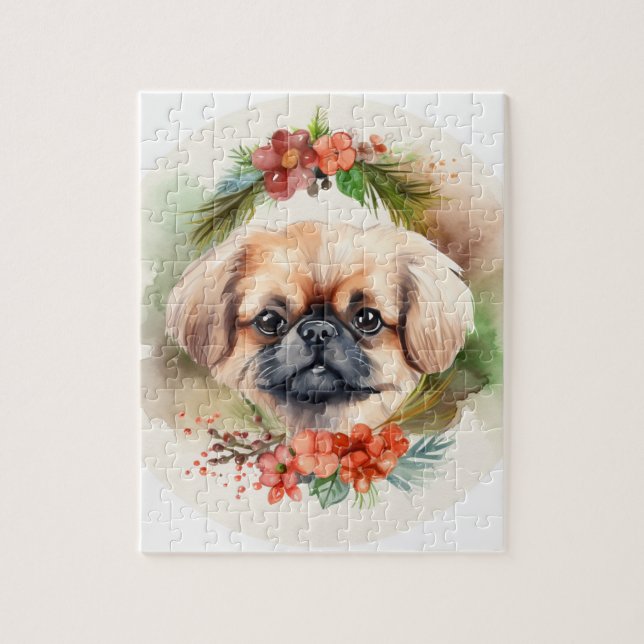 Pekingese Weihnachtsfeier Festliche Jungfrau (Vertikal)