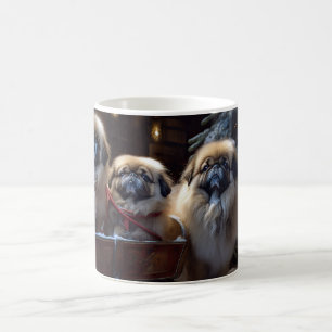 Pekingese Weihnachtsfeiertage Kaffeetasse