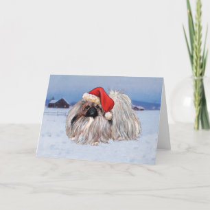Pekingese Weihnachtsgrußkarte Feiertagskarte