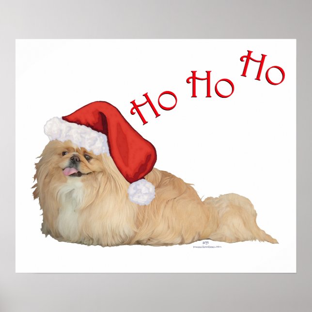 Pekingese Weihnachtsmann Poster (Vorne)