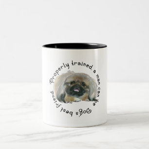 Pekingese Weisheit - Der Mensch kann der beste Fre Zweifarbige Tasse