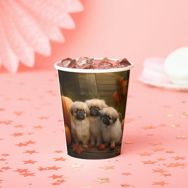 Pekingese Welpe Herbst Delight Pumpen Pappbecher (Insitu)