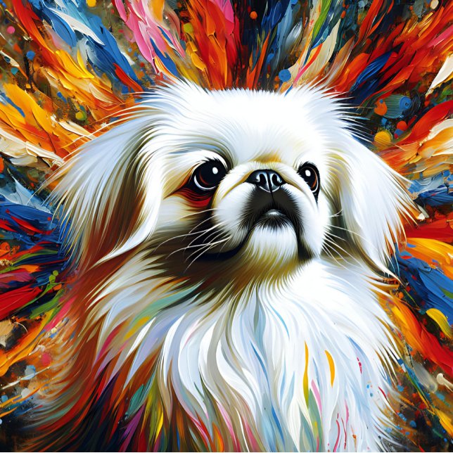 Pekingese White Acrylic Print | Farblich | Lebhaft (Von Creator hochgeladen)