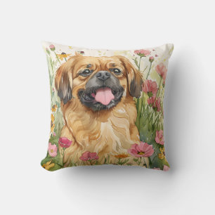Pekingese-Wurfkissen – Aquarell Kissen