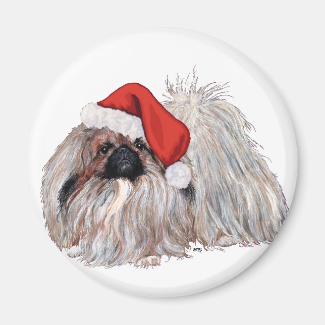 Pekingese zu Christmastime Magnet (Vorne)