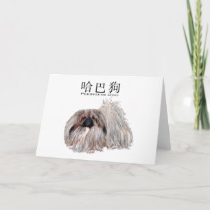 Pekingeser Grußkarte Karte
