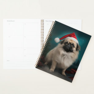 Pekingeser Hund im Schnee Weihnachten Planer