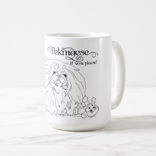Pekingeser Hund Kaffeetasse (VorderseiteRechts)