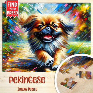 Pekingeser Hund Porträt Acryl Kunst Druck Hundefre