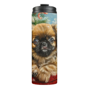 Pekingeser Hund Weihnachtsfestlich Thermosbecher