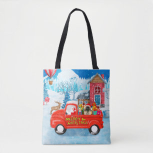Pekingeser-Hund Weihnachtslieferwagen Schnee Tasche
