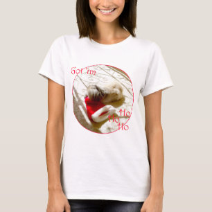 Pekingeser Hund Weihnachtsmann Hut T-Shirt
