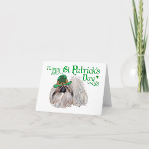 Pekingeser Hunde feiern St. Patrick's Day Karte