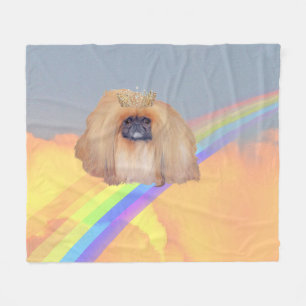 Pekingeser Regenbogen Fleecedecke