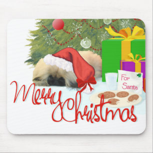 Pekingeser Welpe 1. Weihnachten Mousepad