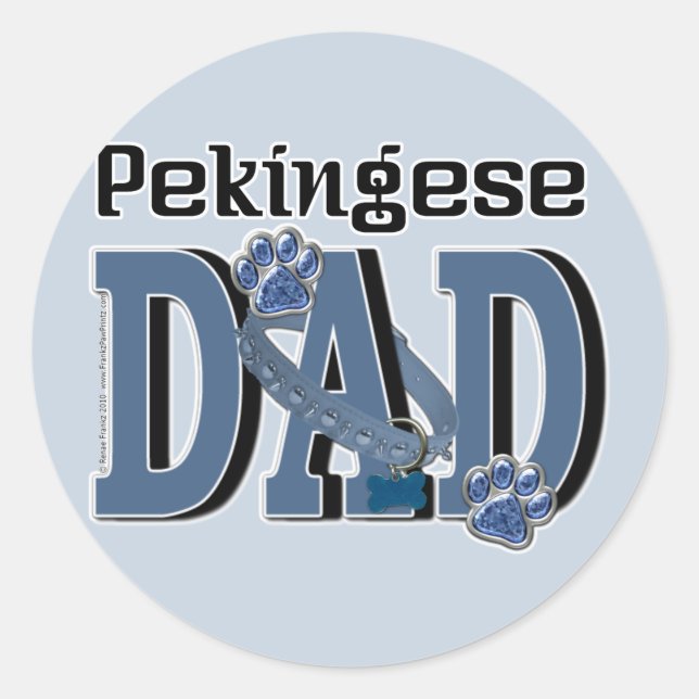 Pekingischer VATER Runder Aufkleber (Vorderseite)