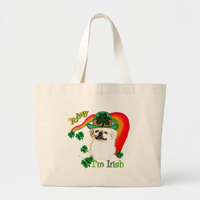 Pekingnese St Patricks Jumbo Stoffbeutel (Vorne)